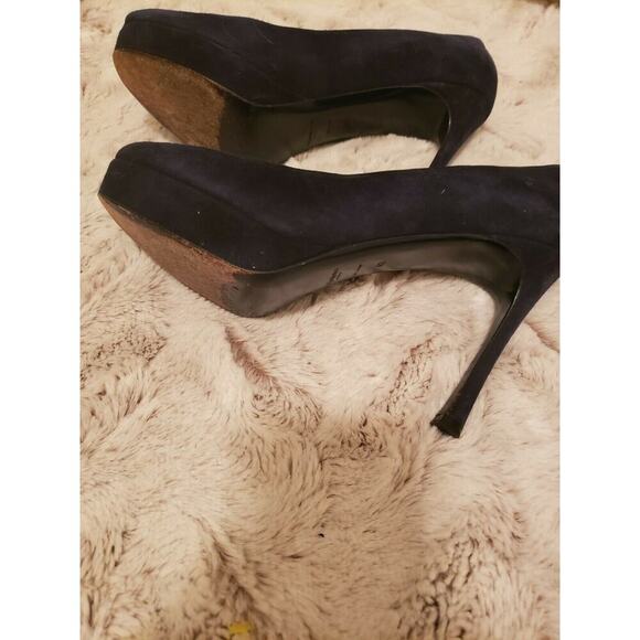 YVES SAINT LAURENT BLK SUEDE PALAIS PEEP TOE 9.5 - Picture 5 of 10